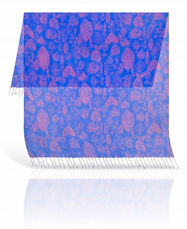 Палантин Женский S20-LEAF/BLUE